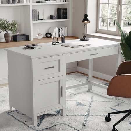 MARTHA STEWART Hutton Shaker Style Home Office Desk w/Storage in Gray w/Brushed Nickel Hardware ZG-ZP-09-GY-MS